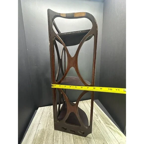 Vintage Mahogany Wood Wall Hanging Corner Shelf Home Decor 20 Tall